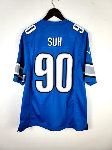 Ndamukong Suh Detroit Lions #90 NFL Blue Nike Jersey STITCHED Size L Jersey NWOT Cover
