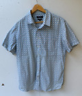 Sportscraft Shirt Mens XL Blue Liberty Fabric Tapered Fit Short Sleeve Cotton