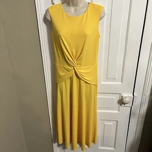Lauren Ralph Lauren Jerseykleid Twist Front Gelb Größe 8 J2 - Bild 1 von 8