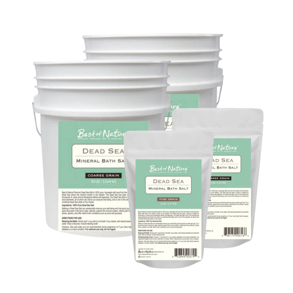 Sal de baño del Mar Muerto - Pura y natural - Remojo mineral - Relajante - Desintoxicante Foto 1 de 4