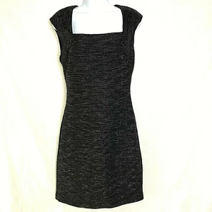Eliza J Bodycon Fitted Silver Thread Textured LBD 8P - Picture 1 of 10