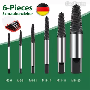 Schraubenausdreher Satz Schraubenentferner Linksausdreher 6 teilig Set Ausdreher - Bild 1 von 12