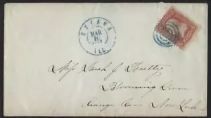 US 1862 CIVIL WAR COVER OTTAWA ILL IN BLUE TO ORANGE CTY NEAT CANCEL - Picture 1 of 1