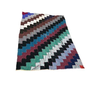 Stairway To Heaven Antique Quilt Wool/Flannel 61”Wx80”L Cottagecore Retro Warm - Picture 1 of 5