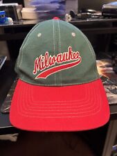 Milwaukee Bucks Basketball Cap Hat One Size Strapback green/red EUC VINTAGE 