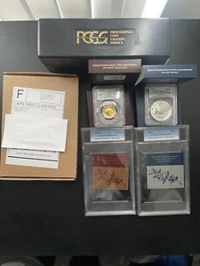 2020 End of World War II 75th Anniv 1 GOLD & 2 SILVER Medals (1 Sealed 1 Graded) - Picture 1 of 7