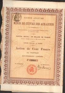 Mines de Cuivre des ACHAICHES (ALGERIE) (K) - Picture 1 of 1