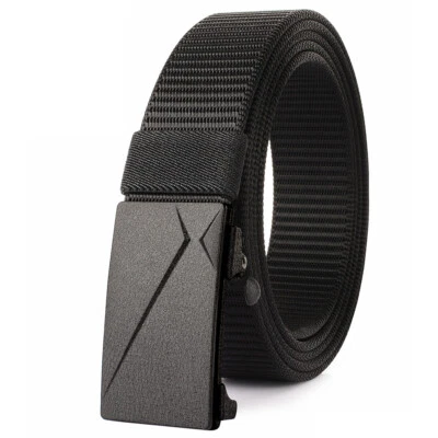 Big and Tall Size 47'' to 75'' Mens Black Automatic Ratchet Buckle Slide Belts - Image 1 of 4