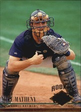 1994 Ultra Milwaukee Brewers Baseball Card #375 Mike Matheny Rookie