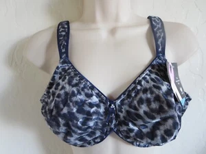 WACOAL 36C #855167 AWARENESS FULL FIGURE UNDERWIRE BRA, GREY /LEOPARD, NWT - Picture 1 of 4