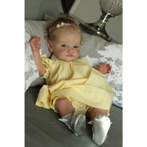 24in Painted Toddler Girl Reborn Baby Doll Tobiah Rooted Hair Cloth Body Gift - Picture 1 of 4