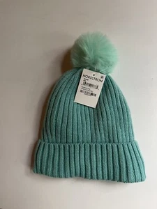 Nuevo con etiquetas Gorro Nordstrom Rib Sombrero de Invierno Turquesa Pastel con Pom Forrado de Vellón 🎁 - Imagen 1 de 3