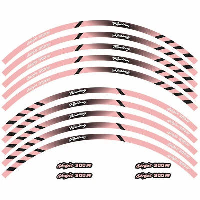For Kawasaki Ninja 300 17" Motor Reflective Wheel Rim Tape Decal Stripes Sticker Foto 1 de 4