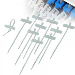 UKDJ 2,5 mm x 100 mm Natur Kabelbinder mit Beschriftungsschild 25 mm x 8 mm Lasche 10er Pack - Bild 1 von 4