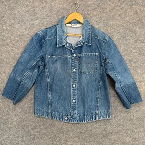 Vintage Levi's Engineered Jean Trucker Jacket Adult Medium Y2k Snap Blue Denim * - Picture 1 of 14