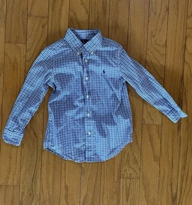 Ralph Lauren Kids Blue Plaid Button Down Shirt - Picture 1 of 3