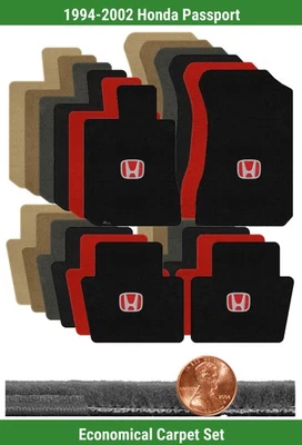 Juego de alfombrillas Velourtex personalizadas para Honda Passport '94-02 con logotipo (4 piezas) #RLV Foto 1 de 4