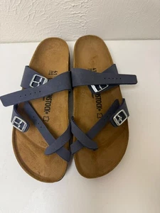 Birkenstock Mayari Vegan Pantolette Sandale Blau Damen Gr. 41 US L 10 - Bild 1 von 2