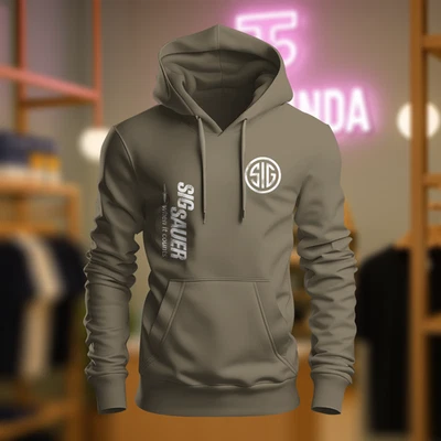 SIG Sauer 徽标 HOODIE T 恤滑稽美国制造 S-3XL — 第 1/2 张图片