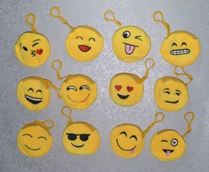 Emoji Face Plush Mini Purse Animal Coin Purses Key Ring Small - Picture 1 of 27