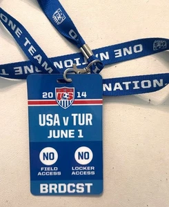 USA V Turkey 2014 Soccer Event Credential Lanyard - Picture 1 of 2