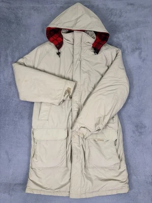 Vintage Lands End Jacket Mens Medium Hooded Wool Lined Parka Made USA 90s Coat * - Image 1 of 4