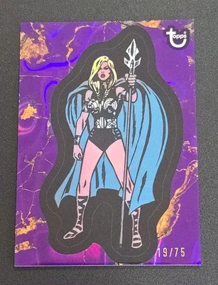 2025 Topps Marvel Comic Book Heroes #23 VALKYRIE 1975 Purple Lava /75 - Image 1 of 2