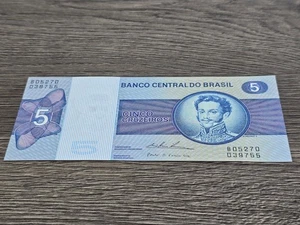 Brazil 5 Note Brazilian | Cinco Cruzeiros | Uncirculated Condition | 9755 - Picture 1 of 2