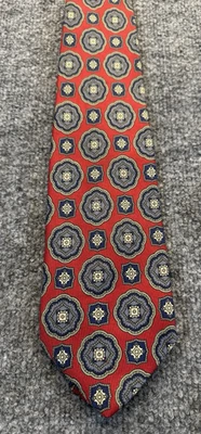 "Corbata de seda geométrica Robert Talbott Best of Class roja y azul de 3,75"" de ancho" Foto 1 de 4