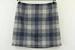 TOMMY HILFIGER Women`s Short Skirt Woolen Blue Grey Checked size UK 10 NEW - Picture 1 of 8