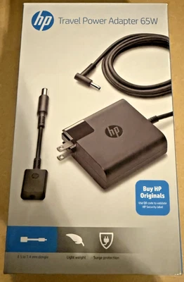 Adaptador de corriente de viaje original HP 65W 1MY05AA#ABA Foto 1 de 4