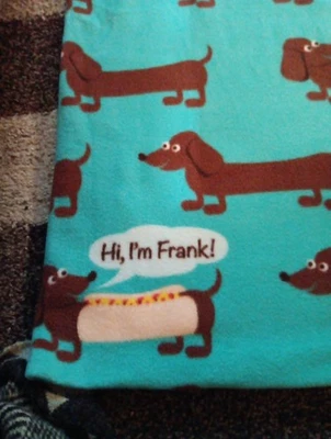 Dachshunds & Hi, I'm Frank! Print Fleece Fabric - 71" Wide --1 &7/8ths Yards NEW - Image 1 of 4