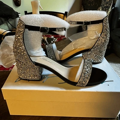 Черные и серебристые блестящие каблуки Betsey Johnson - Изображение 1 из 4