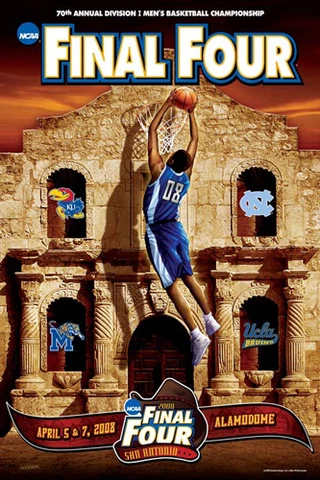 NCAA Men's Basketball FINAL FOUR 2008 SAN ANTONIO Official 4-Team 24x36 POSTER Cover