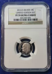 2014 S Roosevelt Dime - Limited Edition Silver Proof Set - NGC PF70 - Picture 1 of 6