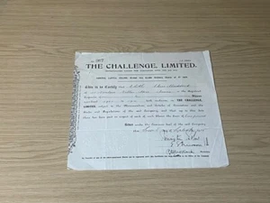 1915 The Challenge Limited Share Certificate 10 Shares - Picture 1 of 5
