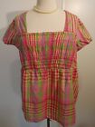 Style & Co Womens Plus Size 20W Pink Plaid Lightweight Stretch Top Blouse 
