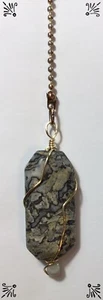 Handcrafted Granite With Smoky Quartz Grey White Black Tan Ceiling Fan Pull - Picture 1 of 5