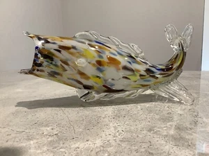 Beautiful Vintage medium wideopen mouth Murano glass Fish 22cm x 10cm - Picture 1 of 5