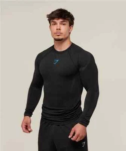 Gymshark Onyx 5.0 Long Sleeve T-Shirt | Blue/Black | Size L | Authentic - Picture 1 of 4