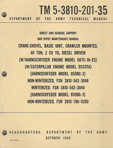 Historical book for Crane-Shovel, Crawler, 40 Ton, 2 Cu Yd, Diesel,Depot Maint - Imagen 1 de 1