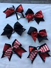 6 X 3” Professional Cheer Bow Flyer Jumper Nca Red Black White Silver Chevron