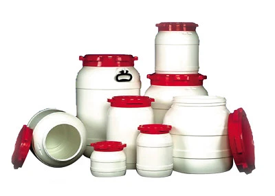 BASICNATURE Weithalstonne, rund, Aufbewahrungstonne mit Schraubdeckel