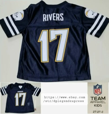 CHARGERS LOS ANGELES FOOTBALL RIVERS #17 BLUE JERSEY PLAYERS TODDLER KIDS 2T - Image 1 of 4