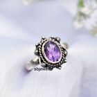Amazing Amethyst Gemstone 925 Sterling Silver Best Ring For Mother Gift D-385