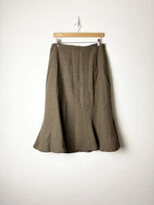 LAUREN RALPH LAUREN • Damen braun Strick Wollmischung knielanger Rock Größe 8 - Bild 1 von 5