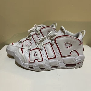 Size 8 Mens- Nike Air More Uptempo White Varsity Red B66 - Picture 1 of 6