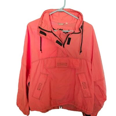 VTG Summer Gear Winbreaker Women M Outdoor Zip Mock Neck Pullover Salmon Pink - Image 1 of 4