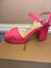 Russell & Bromley Topform Neon Pink Leather Sandals Womens Size EU 37 UK 4
