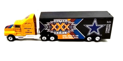 1996 Super Bowl XXX 30 Dallas Cowboys NFL Diecast Tractor-Trailer Matchbox - Image 1 of 4